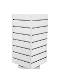 4-Sided Slatwall Counter Spinner White Display Rack Giftware Merchandiser Stand - Picture 1 of 4