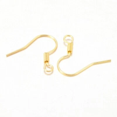 5000PC Gold Tone Iron Earring Hooks Nickel Free French Earwire Findings 15~16mm - Image 1 of 2