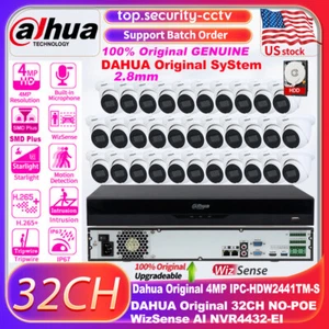 US DAHUA Kit 32CH NO-POE 4SATA AI NVR CCTV SyStem 4MP WizSense MIC IP Camera lot - Picture 1 of 24