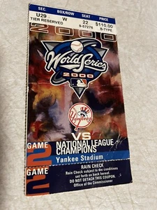 2000 WORLD SERIES GAME 2 TICKET STUB NEW YORK YANKEES/METS - Picture 1 of 2
