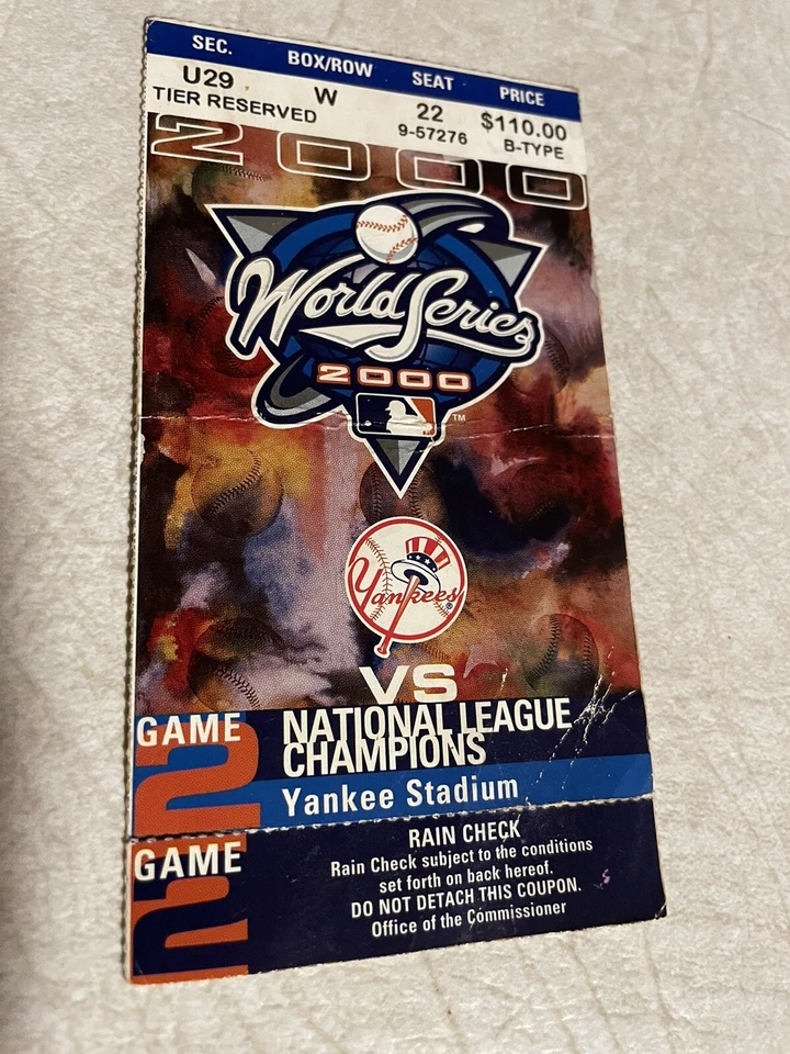 Boleto del Juego 2 Serie Mundial 2000 New York Yankees/Mets Foto 1 de 2