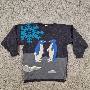 Joye Fun Pullover Damen groß Winter Pinguin Weihnachten Vintage Schneeflocke Strick - Bild 1 von 8