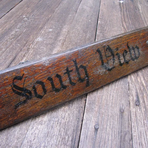 Old Wooden South View House Sign Cover