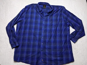 F/X Fusion Mens 4XLT Blue BLack Plaid Button Shirt - Picture 1 of 11