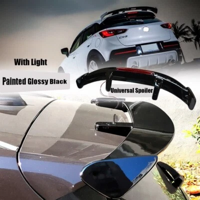 Universal For Mazda CX-3 2016-2021 Rear Tailgate Roof Spoiler Wing W/ Light ABS - Image 1 of 4