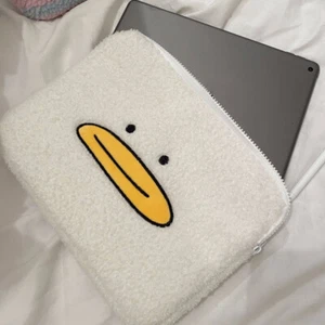 Kawaii Tote Laptop Bag Women Cartoon Duck Plush Padbag And Purses Soft For Women - Photo 1/14