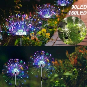 90 150 LED Feuerwerk Licht Lichterketten Solarbetrieben Garten Lampe Weihnachten - Bild 1 von 34