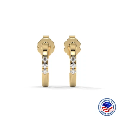 Hoop Diamond Earring, Round Lab Grown Diamond | 14K Solid Gold - Image 1 of 4