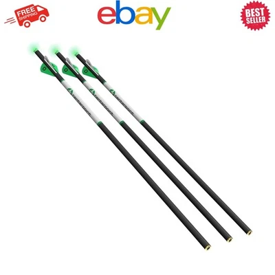 20-Inch Carbon Crossbow Arrows with Green Lighted Nocks for Precision Shooting - Image 1 of 4