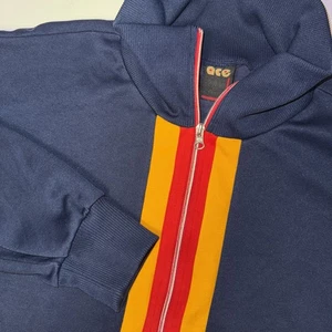ACE Track Jacket 90’s Navy Blue Red Gold Retro XLTG Men - Picture 1 of 8