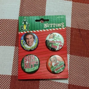Elf The Movie Buttons 1 1/4" Pinback Buttons Christmas Holiday Brand New - Picture 1 of 2