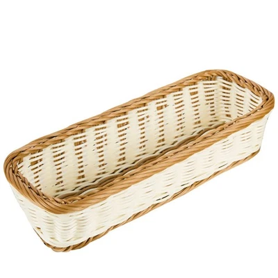  Rectangle Storage Basket Woven Plate Rectangular Imitation Rattan - Image 1 of 4
