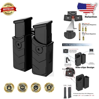 Universal Double Mag Holster Polymer Belt Clip Adjustable Retention Glock S&W - Image 1 of 4