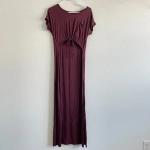 Abito Mamma Chiuso Donna M Vino Maxi Allattamento Elasticizzato Tasca Sovrapposizione Minimal - Foto 1 di 8