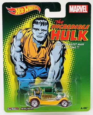 Hot Wheels A-OK The Incredible Hulk Marvel Series - BDT13 NRFP 2013 Green/Yellow - Image 1 of 4