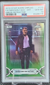 2019 Star Wars Chrome Legacy Father and Son Face off Green #/50 Han Solo PSA 10 - Picture 1 of 2