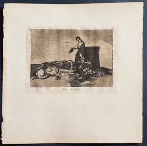 Stampa antica 1921 francisco goya Hugo Kehrer retirage desastres de la guerra - Foto 1 di 3