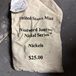 2005 D Westward Journey Nickels $25 Mint Sewn Bag, American Bison Design BU UNC - Picture 1 of 3