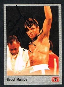 Saoul Mamby signed Autogramm Auto Boxen Trading Card - Bild 1 von 1