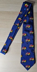 Vintage TAZO Tie 90s Cartoon Blue Novelty Necktie Retro Collectible Promotional - Picture 1 of 8