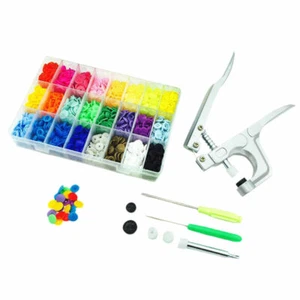 360 Sets Plastic T5 Snap Poppers Press Stud Buttons Fasteners with Snap Pliers - Picture 1 of 5