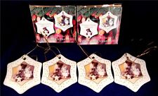 Boyds Bear Holiday Bears Porcelain Ornaments 2003 New In Box Set Of 4 Free Ship