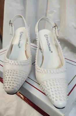 Zapato Mujer Blanco Slingback Silueta Talla 7M Color Blanco/Perlas 'Nueva Llegada' Foto 1 de 4