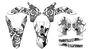 2014-2015 XCF-W ZANY White Senge Graphics Kit Compatible with KTM - Picture 1 of 10