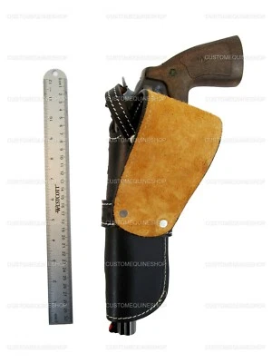 LEATHER HOLSTER SINGLE ACTION PISTOL COVER REVOLVER HOLDER SHELL TOOLED UNI FIT - Image 1 of 4