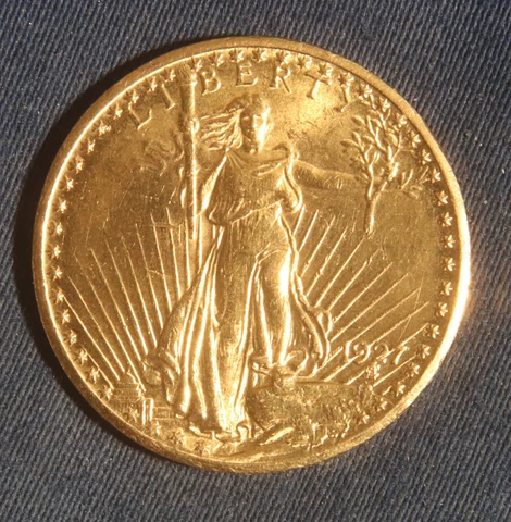 1927 $20 ST. GAUDENS GOLD COIN (JEWELRY DAMAGE REVERSE)  LOT 110300 Cover