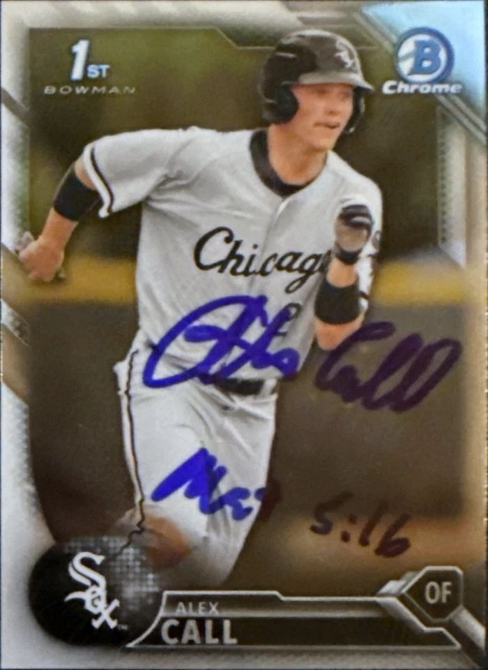 2016 Bowman Draft Chrome #BDC-108 Alex Call Rookie Chicago White Sox AUTO SIGNED - Image 1 of 1