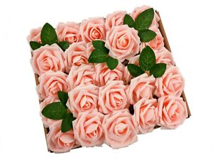 25/50pcs Artificial Flower Real Touch Foam Roses Wedding Bouquet Bridal 12 Color