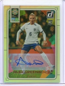 2023 Panini Donruss FIFA Mondiali femminili ALEX GREENWOOD RC #222 SILVER AUTO - Foto 1 di 2