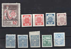 LOTE LETONIA, 10 SELLOS, M SIN GOMA - Imagen 1 de 1