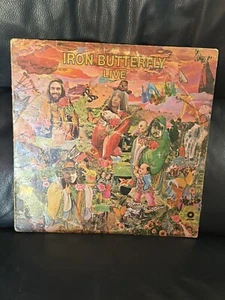 IRON BUTTERFLY ~ LIVE 1970 G/G-VG/VG Vinyl LP Record Classic Rock - Picture 1 of 8