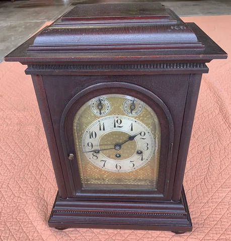 Antique Junghans German Mahogany Mantel Clock. 1900’s Cover