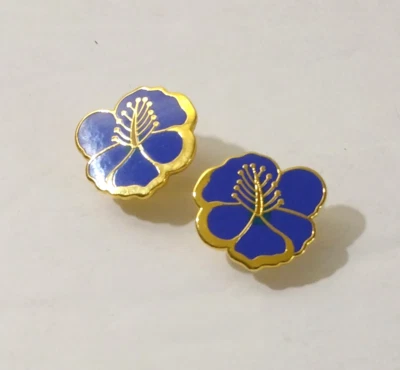 Laurel Burch Blue Hibiscus Stud Earrings - Image 1 of 2