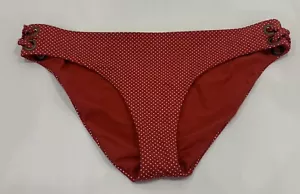 ROXY Size L / 12 Red / White Spot Bikini Full Bottoms / Bathers NEW RRP $39.99 - Picture 1 of 5