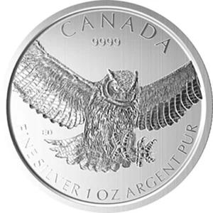 Birds of Prey Owl 2015 1 oz Silver Canada W kapsułce - Zdjęcie 1 z 2