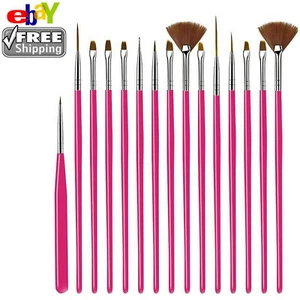 15 pcs Artist Paint Brushes Set Acrylic Oil Watercolour Painting Craft Art UK - Picture 1 of 4