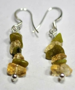 PERIDOT UND CITRIN STERLINGSILBER OHRHÄNGER - Bild 1 von 3