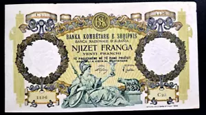 Albania Coins Paper Money 20 Franga 1940 - Picture 1 of 2