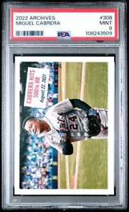 2022 Topps Archives #308 Miguel Cabrera 500th HR graded PSA 9 Mint Pop 4 - Picture 1 of 2