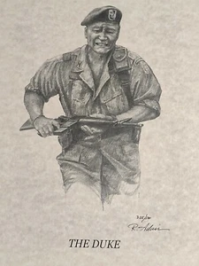 Vtg 1969 John Wayne Movie Scene Print Ron Adair RARE! ART SIGNED #ed 305/500 - Picture 1 of 5