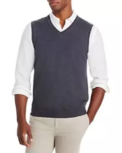 Chaleco de lana merino con cuello en V The Men's Store gris mediano talla S 1919 - Imagen 1 de 1