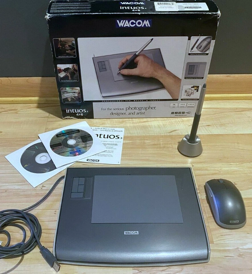 Wacom Intuos3 4x6 Professional Pen, Mouse,Tablet Box PTZ-431W Adobe PhotoShop - Image 1 of 3