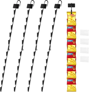 4 Stück hängende Chip Display Racks 30,9" Waren Streifen mit Haken & Header - Bild 1 von 7