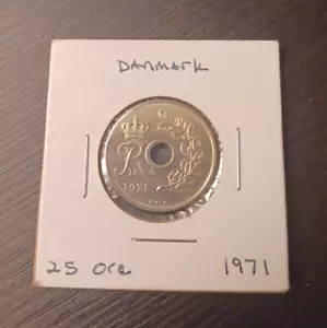 1971 Denmark 25 Ore Coin Danmark Free Ship #152 - Picture 1 of 2