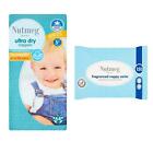 Nutmeg Size 5+ Nappies 64 Pack + Fragranced Nappy Sacks 150 Pack