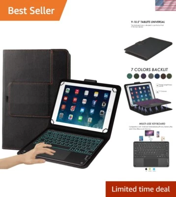 Lujosa Funda con Teclado Bluetooth 2 en 1 con Panel Táctil para Tabletas de 9-11" Foto 1 de 4